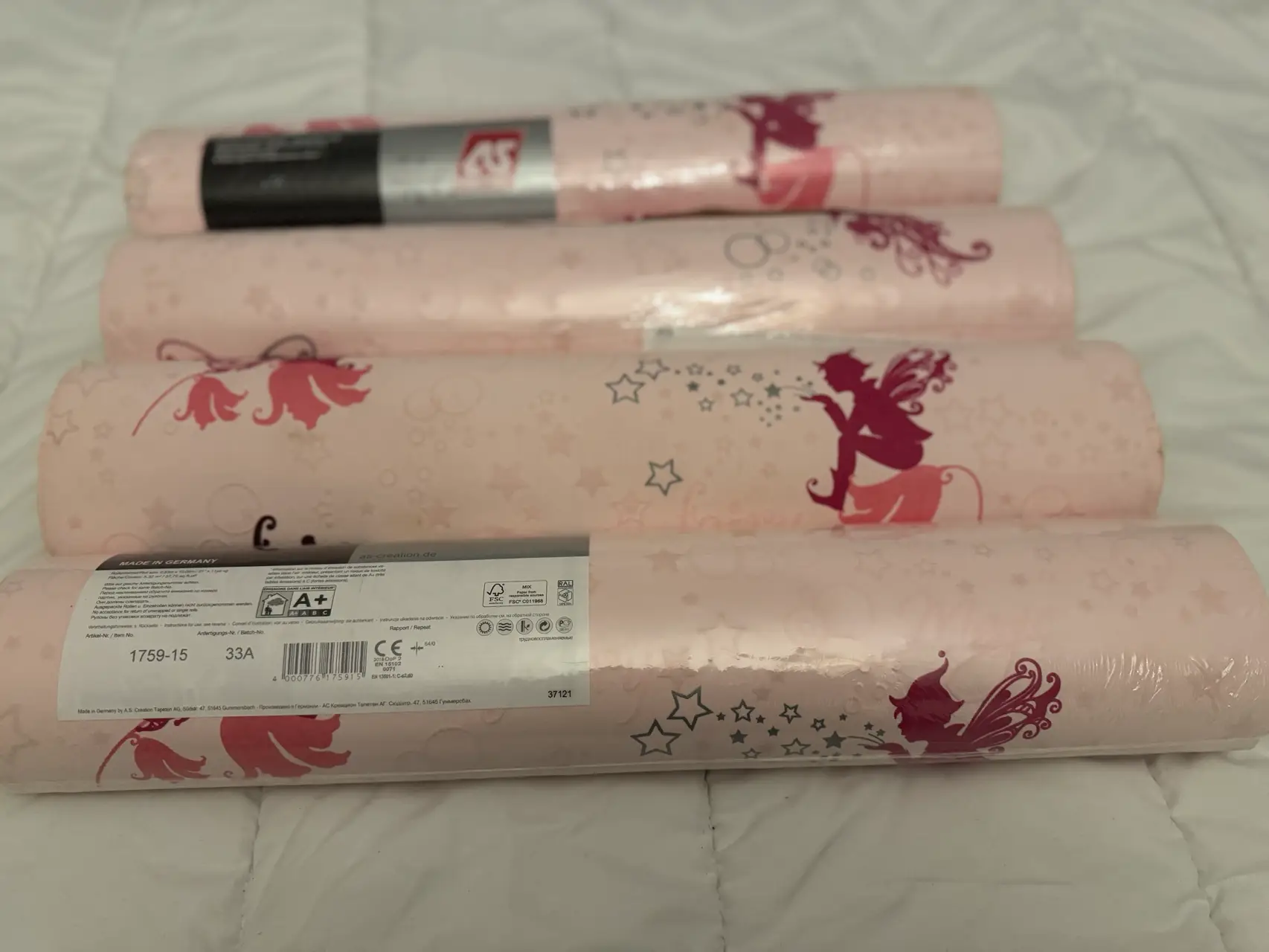 Lot Rouleaux Papier Peint Thème Fée Clochette Neuf – 1