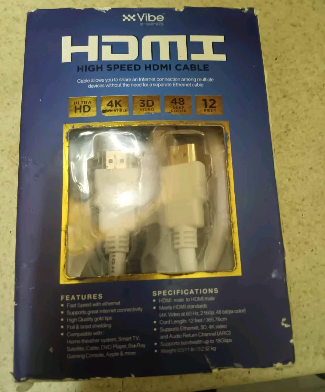VIBE 12FT 4K HDMI HDTV CABLE