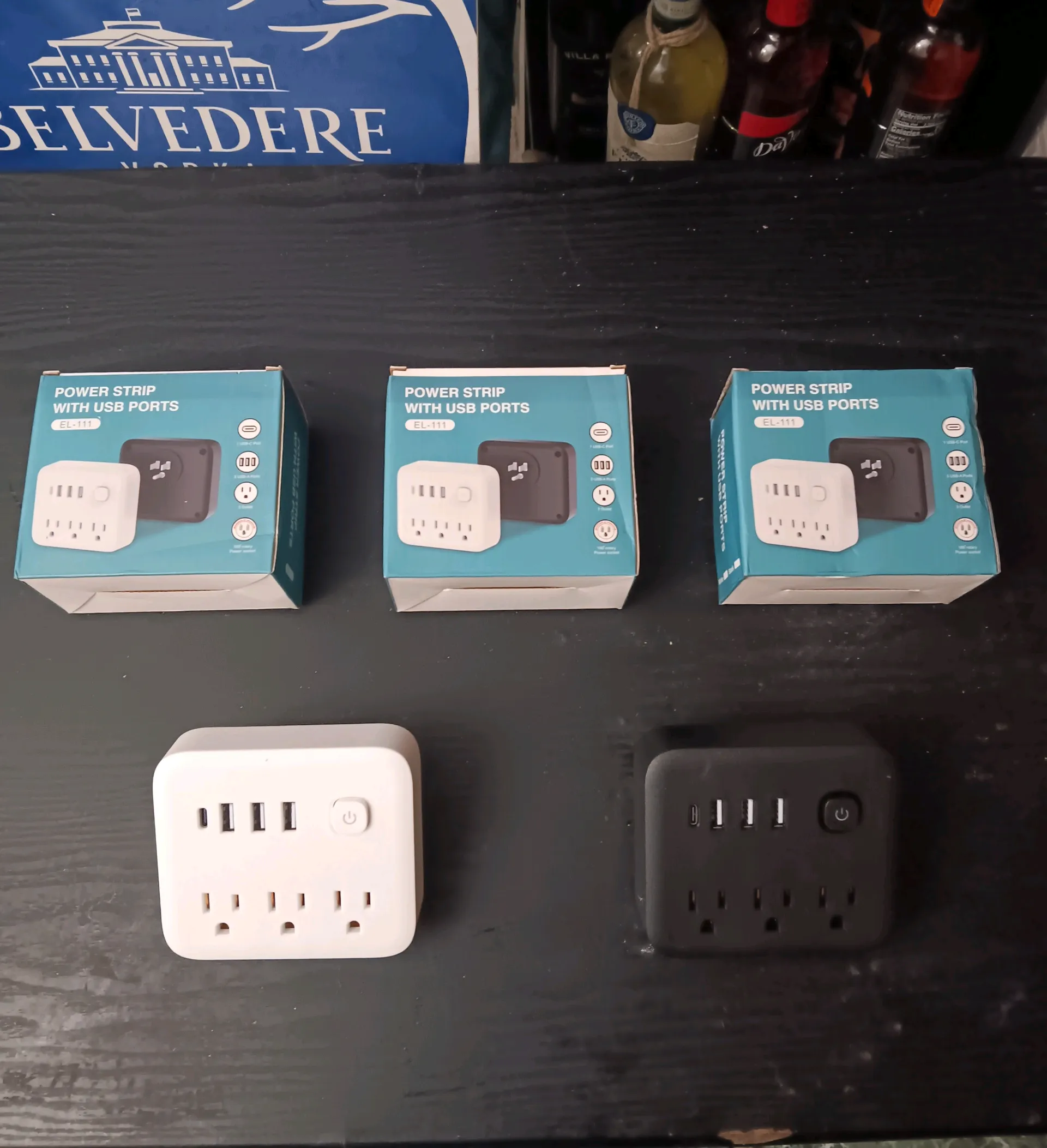 EL-111 POWER WALL STRIP W/USB PORTS (EACH – 1