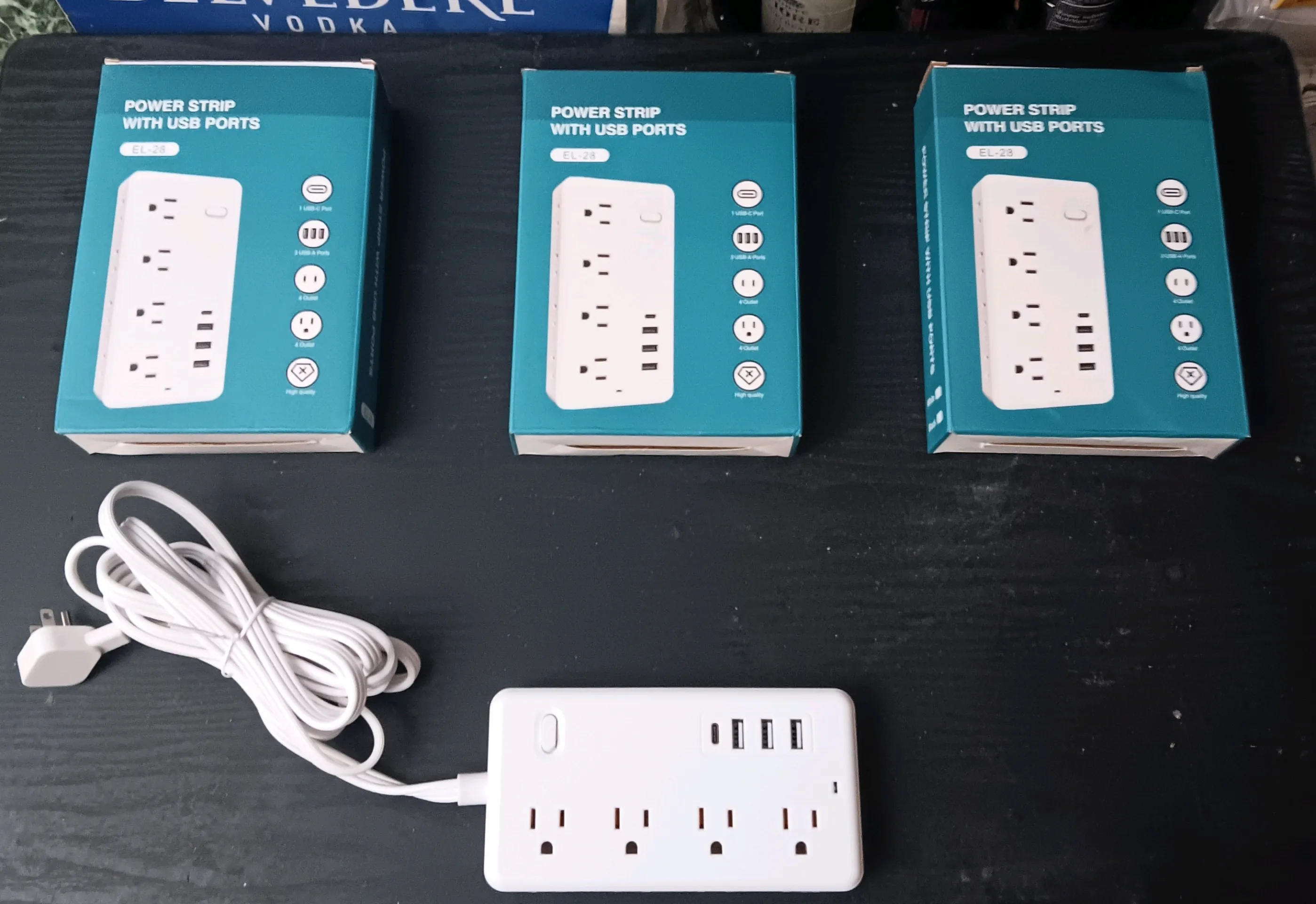 10FT EL-28 POWER STRIP W/USB PORTS (EACH) – 1
