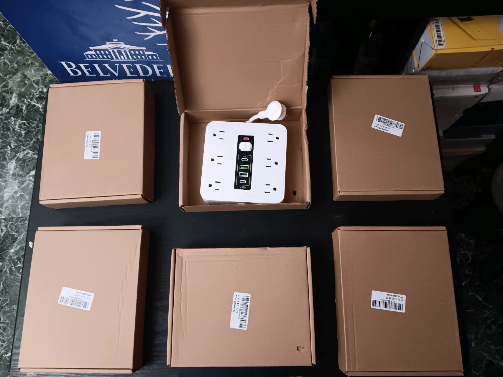 HANGING POWER WALL STRIP W/USB PORTS – 2