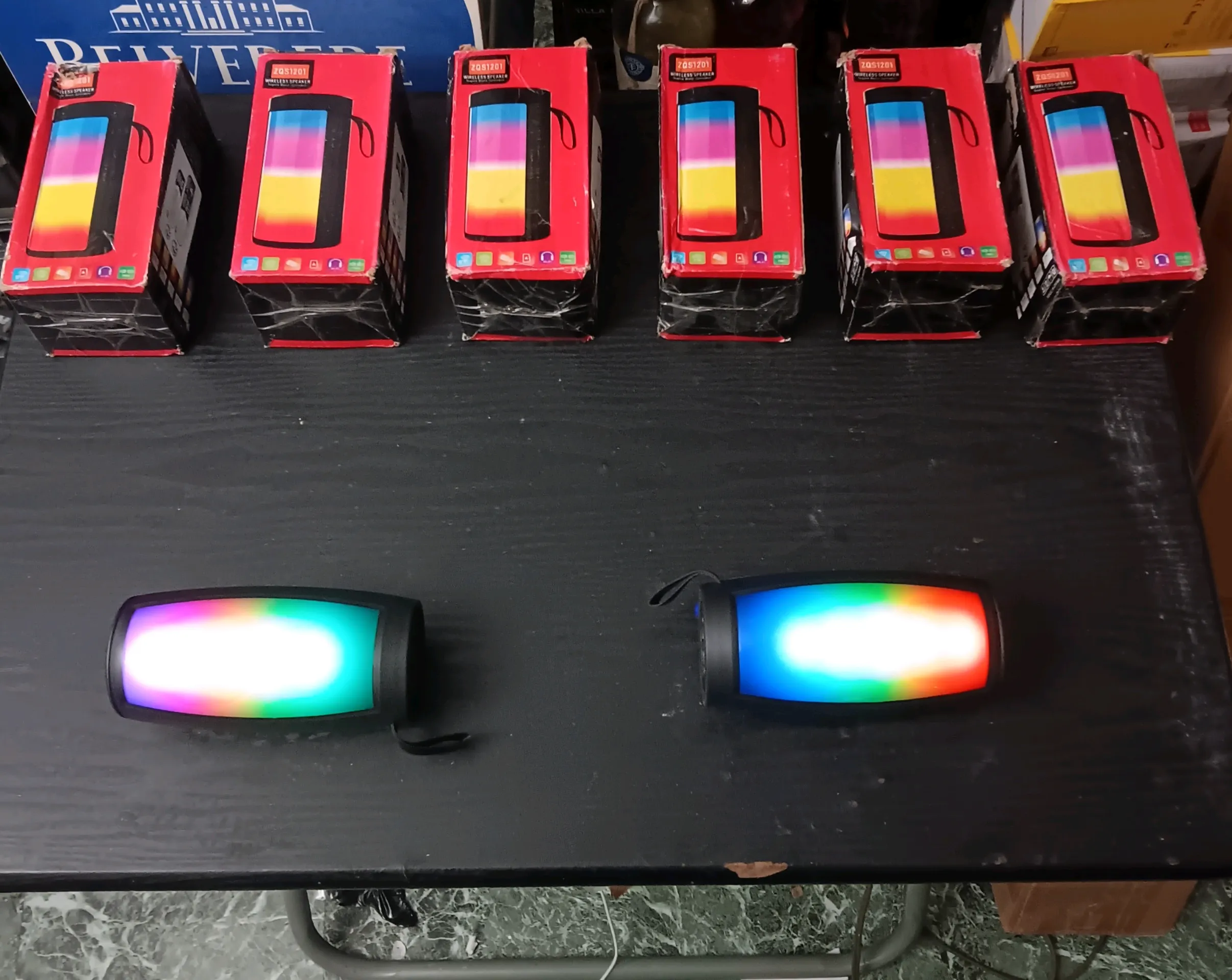 ZQS SMALL BLUETOOTH LED SPEAKERS (EACH)