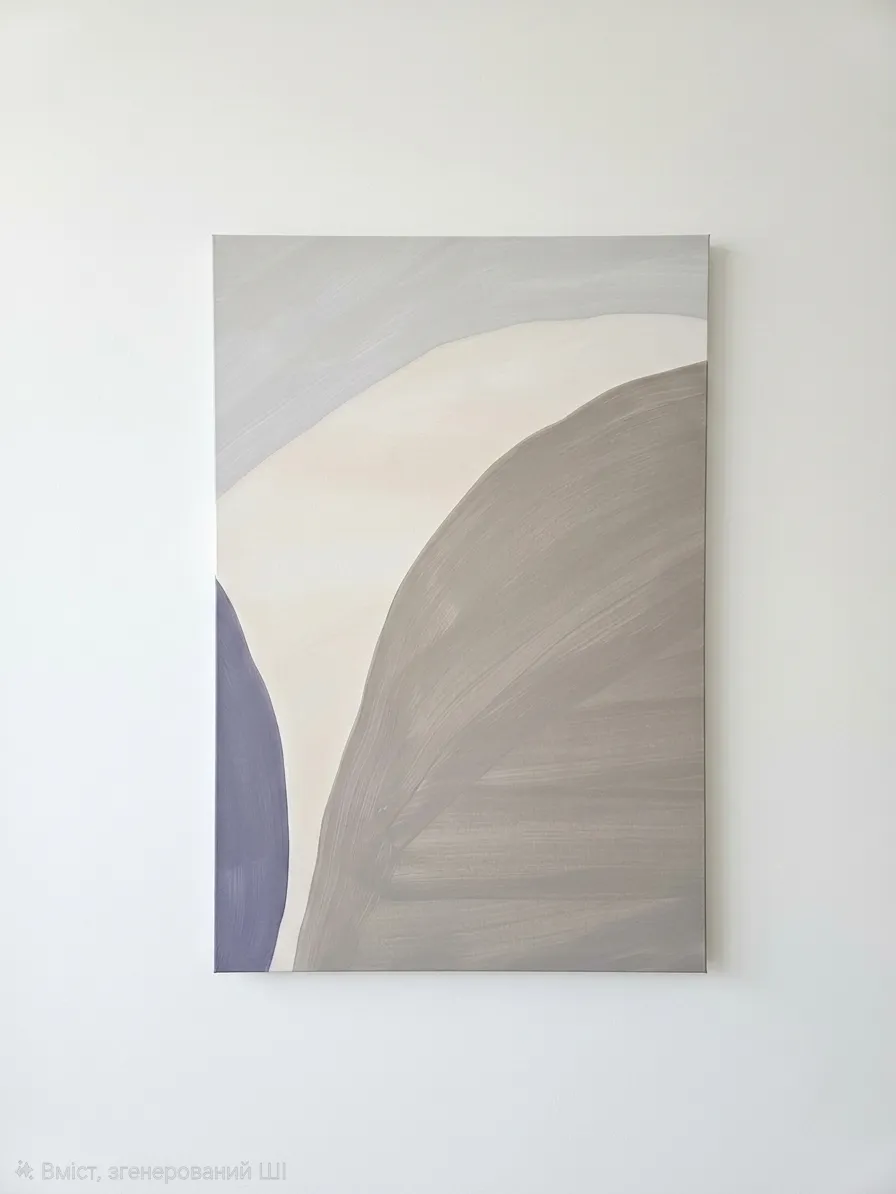 Large Abstract Canvas Painting / Minimalist Neutral Wall Art