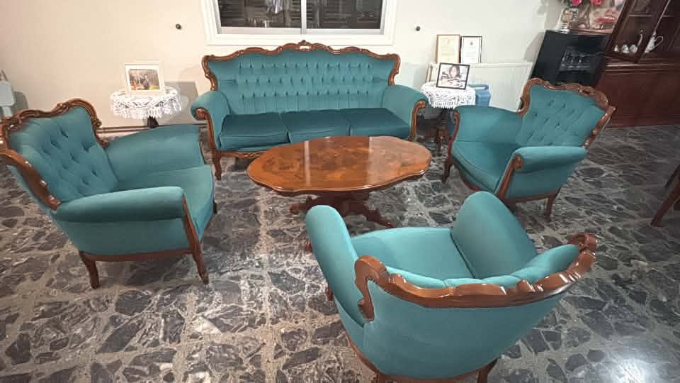 Elegant Vintage Solid Wood Living & Dining Room Furniture Set