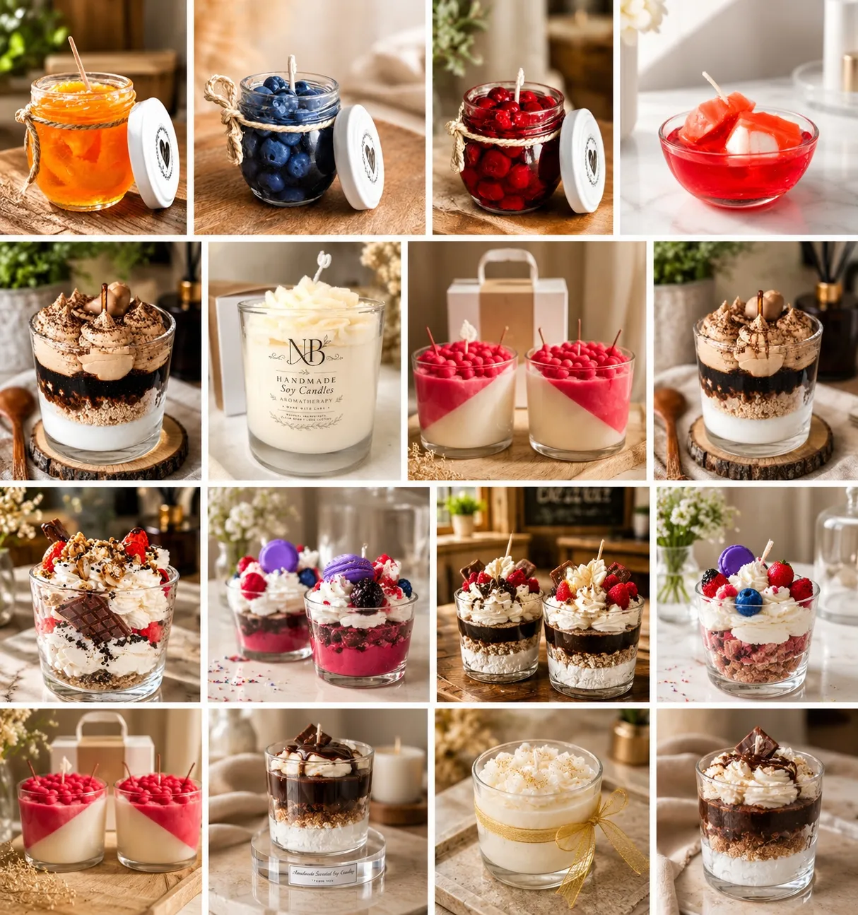 Handmade Dessert & Fruit Scented Soy Candles – 1