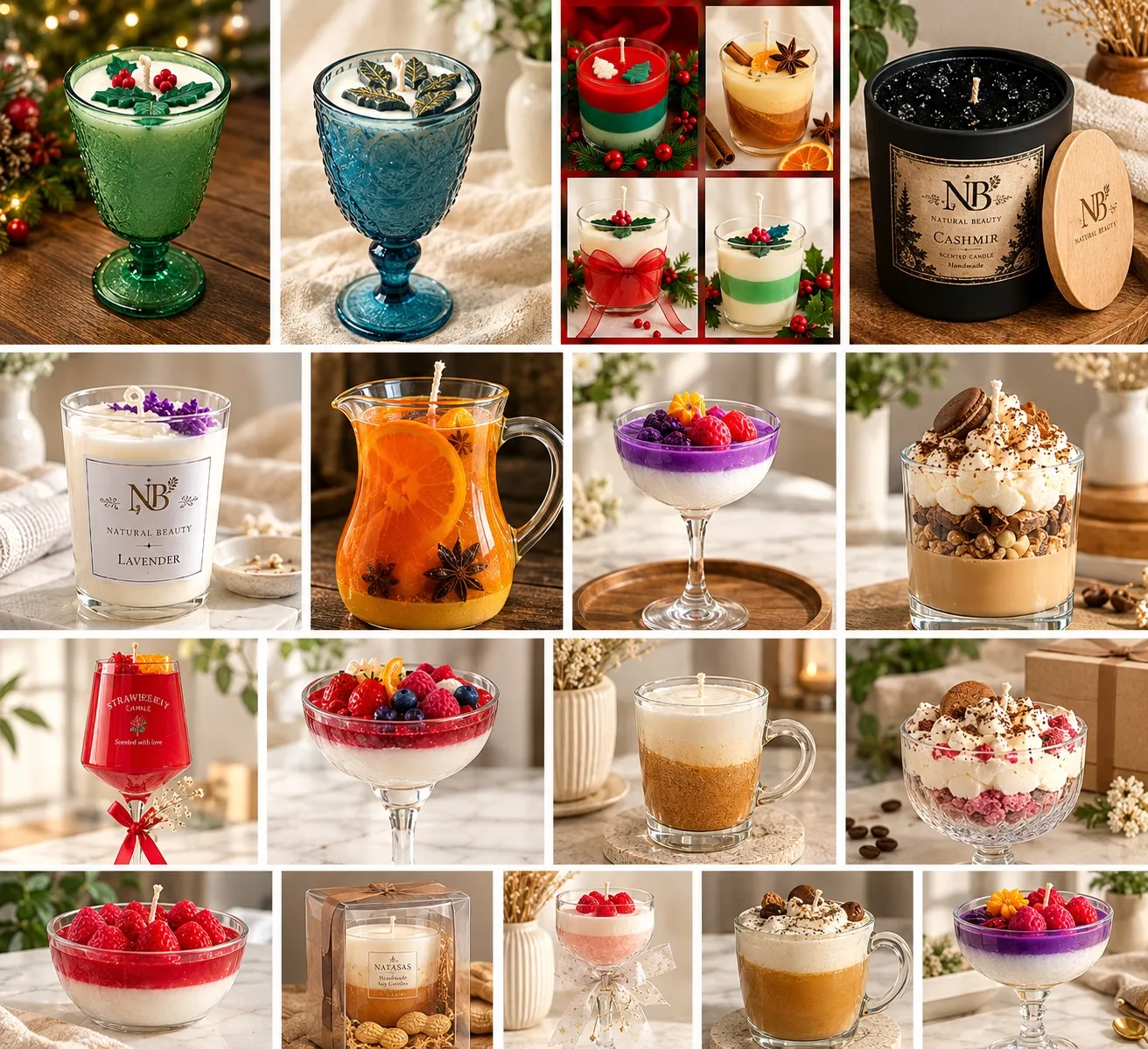 Handmade Dessert & Fruit Scented Soy Candles – 3